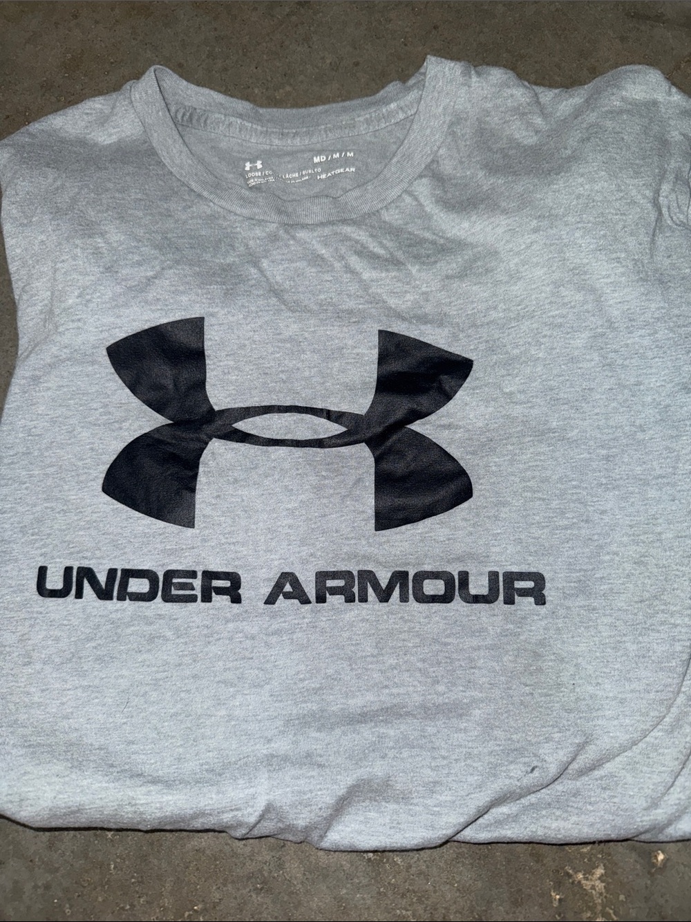 Under Armour Light Gray Tee with Black Logo